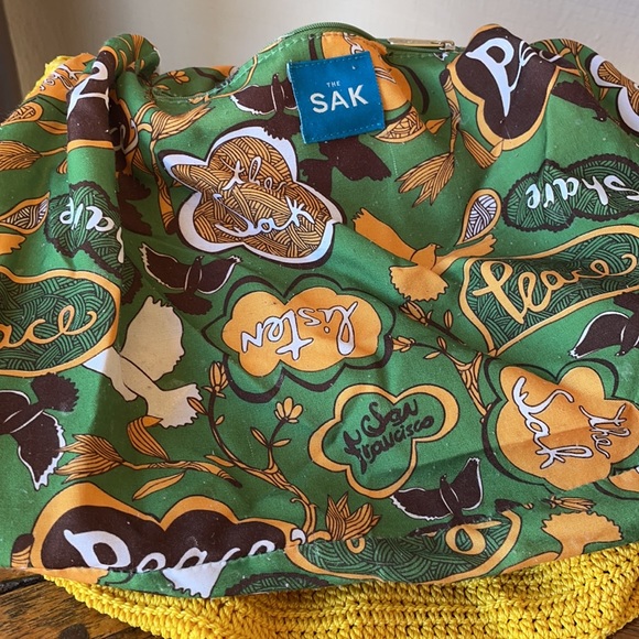 THE SAK~Hobo Crochet Handbag Purse Bag Rope Strap~AUBERRY~Yellow Saffron - Picture 5 of 9